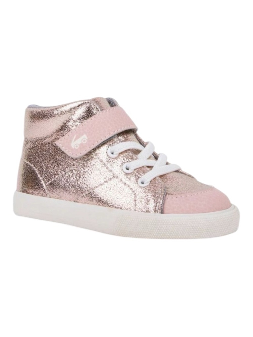 See Kai Run Pink Rose Gold Glitter High-Top Sneakers